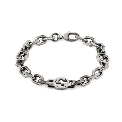 silver bracelet with interlocking g gucci|silver bracelet with interlocking g.